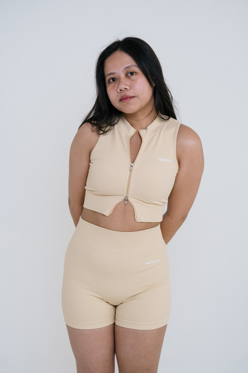 Ribbing Double Zip Top